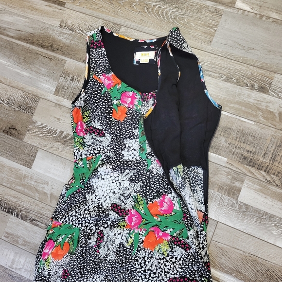 Anthropologie Maeve Violette Floral Midi Dress Size 4 - Picture 6 of 8